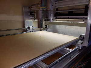 CNC Router Drilling Mounting Holes for Spoil Board