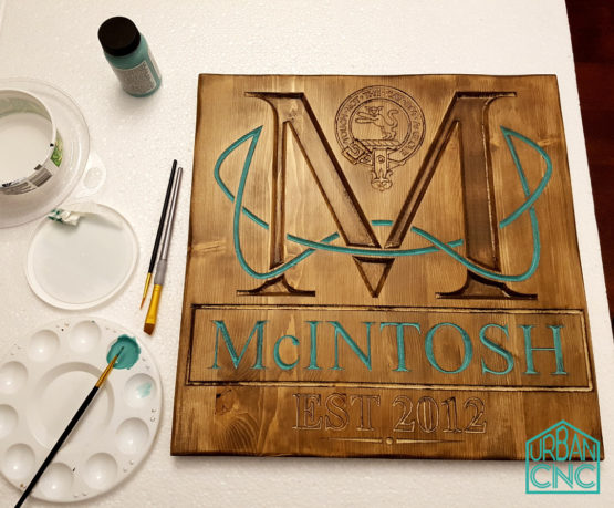 McIntosh Custom Carved Family Sign CNC