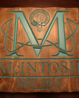McIntosh Carved Family Sign CNC