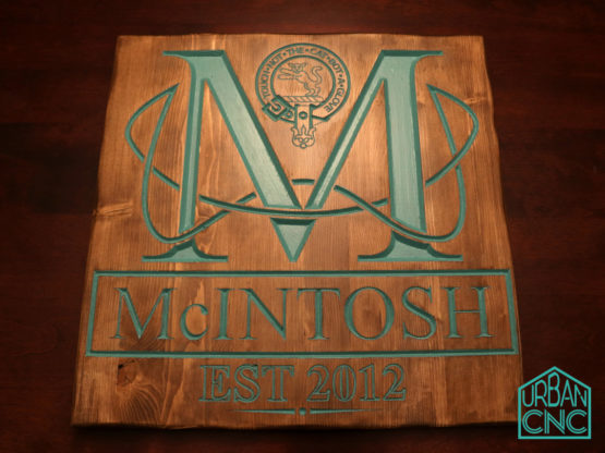 McIntosh Carved Family Sign CNC
